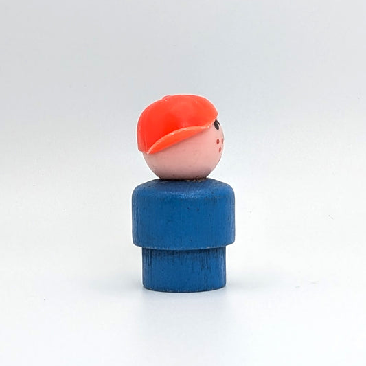 Boy - Blue Wood Body | Plastic Head - Fisher Price Little People