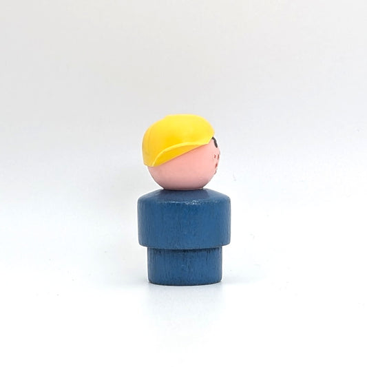 Boy - Blue Wood Body | Plastic Head - Fisher Price Little People