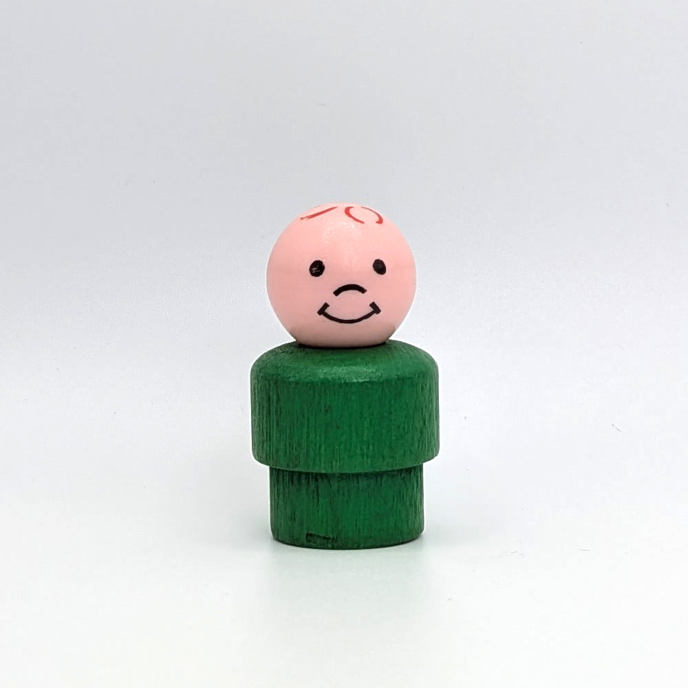 Boy - Green Wood Body | Plastic Head - Fisher Price Little People