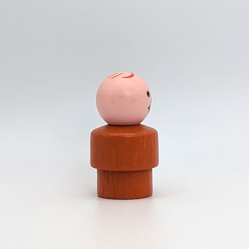 Boy - Orange Wood Body | Plastic Head - Fisher Price Little People