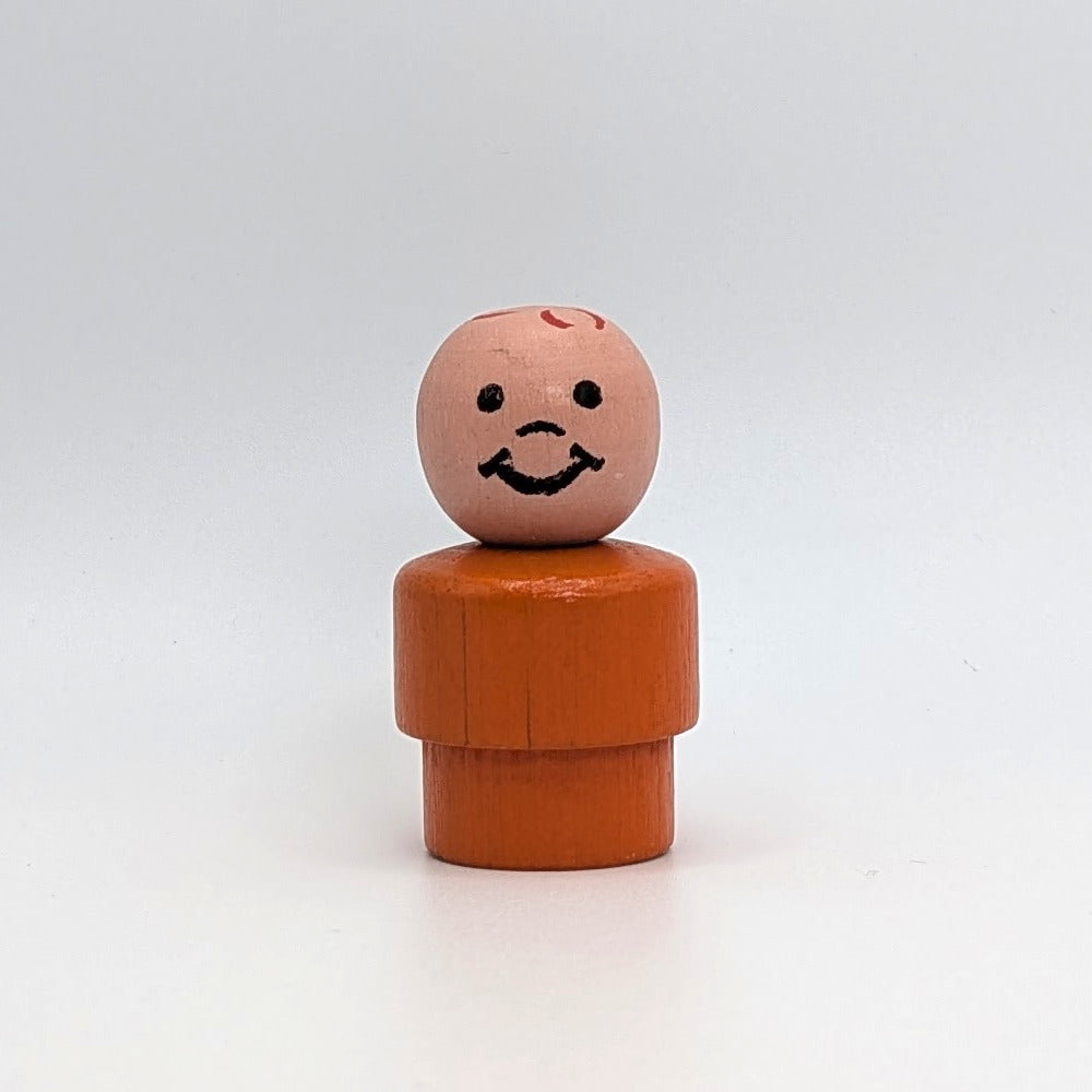Boy - Orange Wood Body | Wood Head - Fisher Price Little People