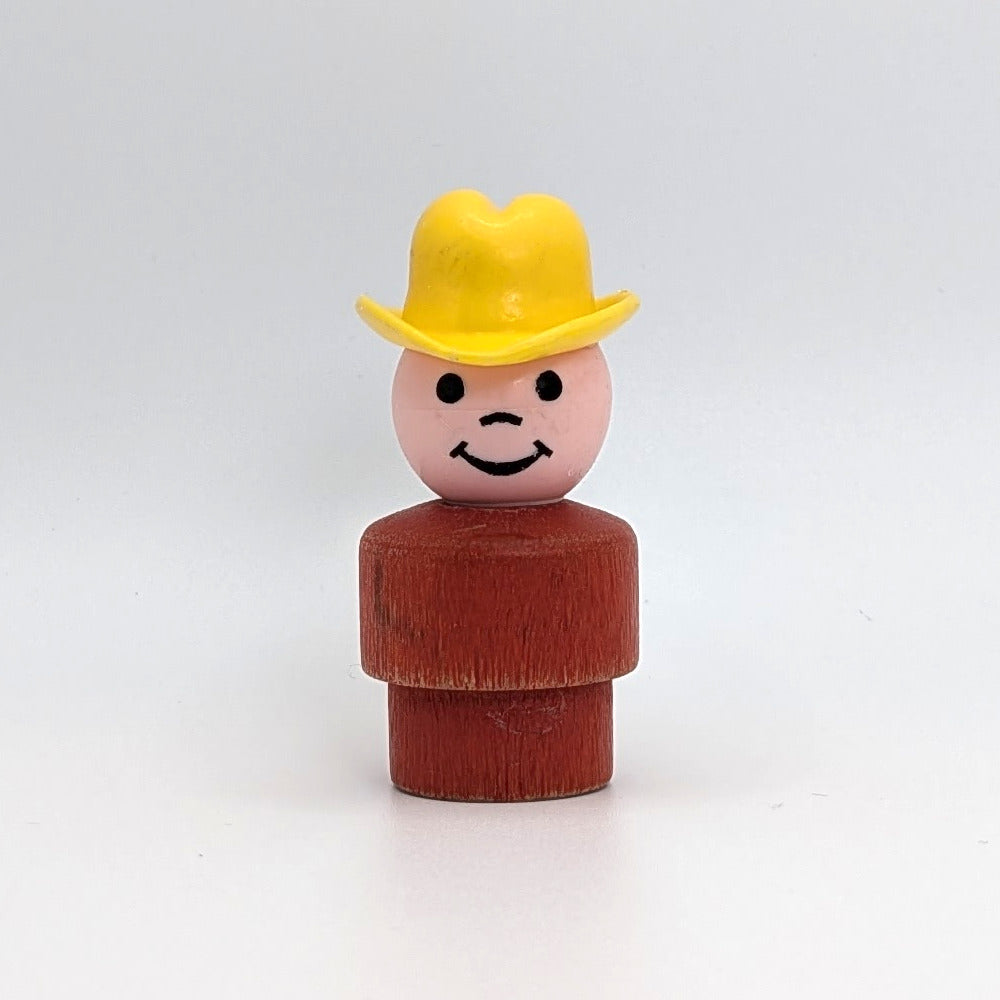 Farmer Boy - Red Wood Body | Plastic Head - Fisher Price Little People