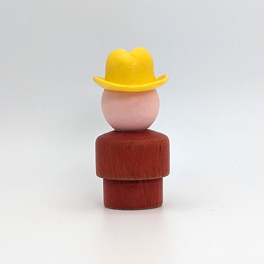 Farmer Boy - Red Wood Body | Plastic Head - Fisher Price Little People