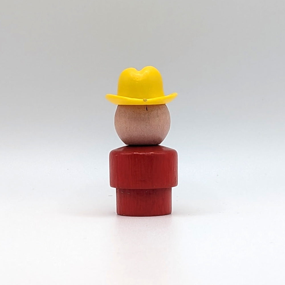 Farmer Boy - Red Wood Body | Wood Head - Fisher Price Little People