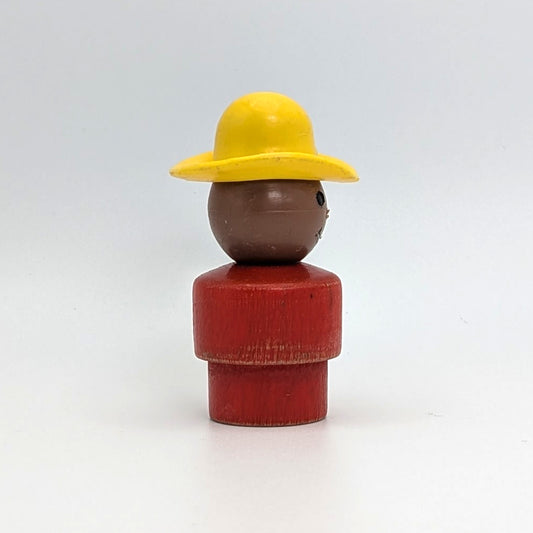 Farmer Boy - Red Wood Body | Plastic Head - Fisher Price Little People