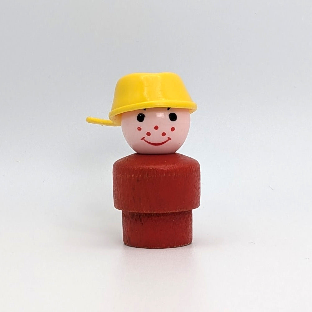 Boy - Red Wood Body | Plastic Head - Fisher Price Little People
