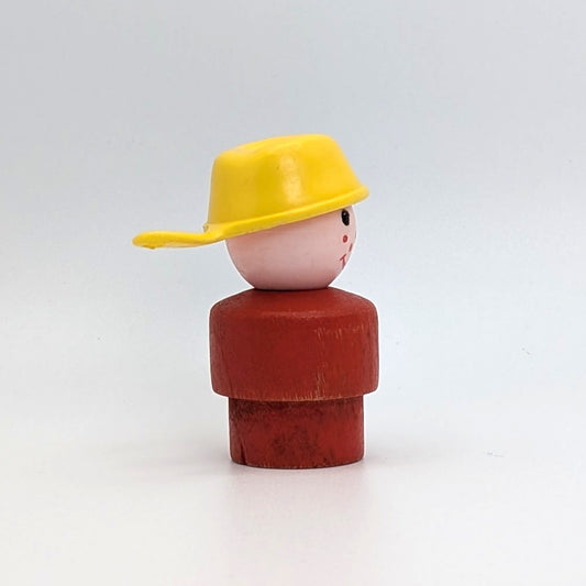 Boy - Red Wood Body | Plastic Head - Fisher Price Little People