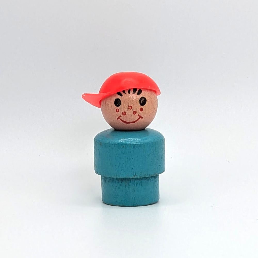 Boy - Turquoise Wood Body | Wood Head - Fisher Price Little People