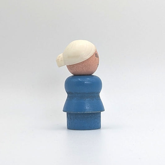 Woman - Blue Wood Body | Wood Head - Fisher Price Little People