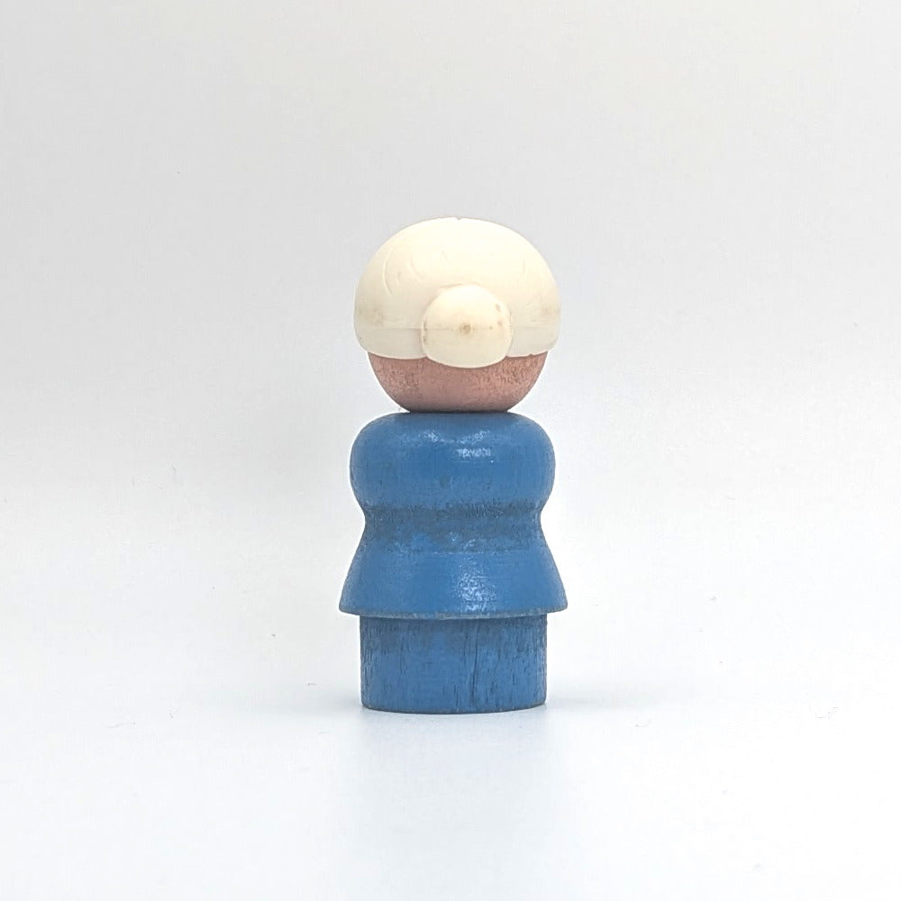 Woman - Blue Wood Body | Wood Head - Fisher Price Little People
