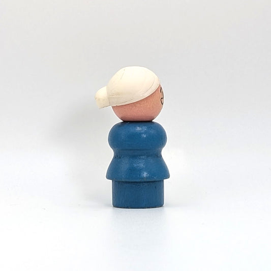 Woman - Blue Wood Body | Wood Head - Fisher Price Little People
