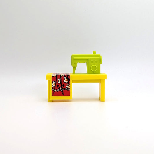 Sewing Machine 3D Printed Custom - Yellow/Green - Compatible with Little People