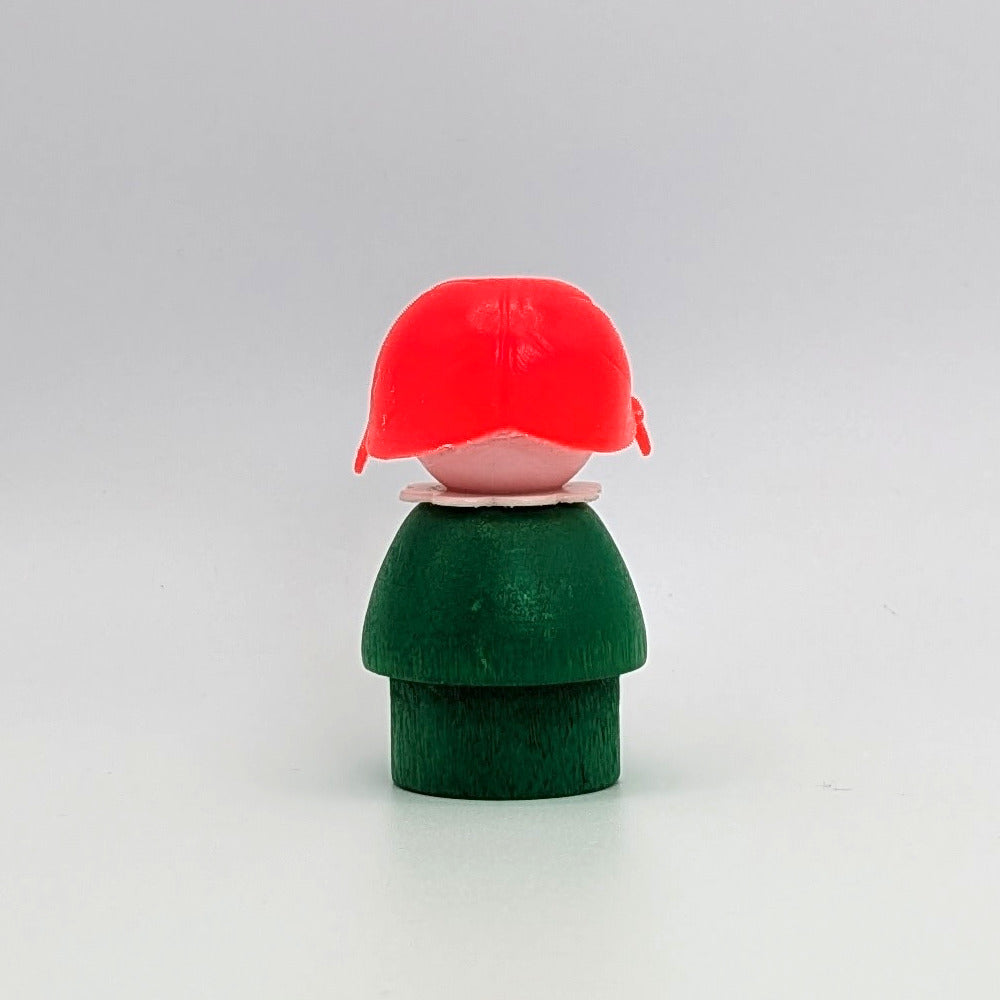 Girl - Green Wood Body | Red Pigtails - Fisher Price Little People