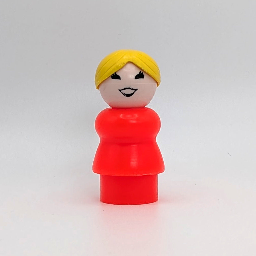 Woman - Bright Red Body | Yellow Bun - Fisher Price Little People