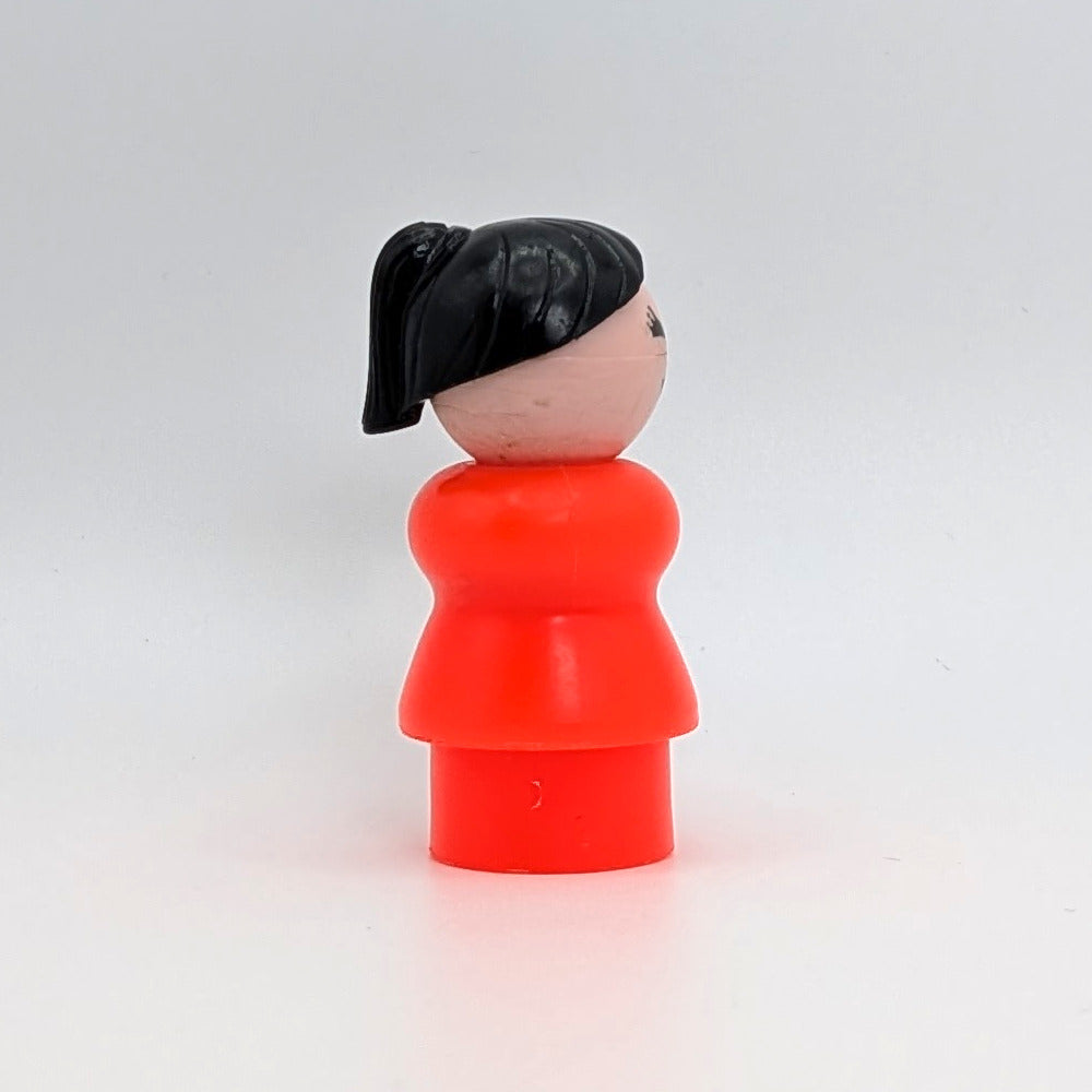 Woman - Bright Red Body | Black Ponytail - Fisher Price Little People