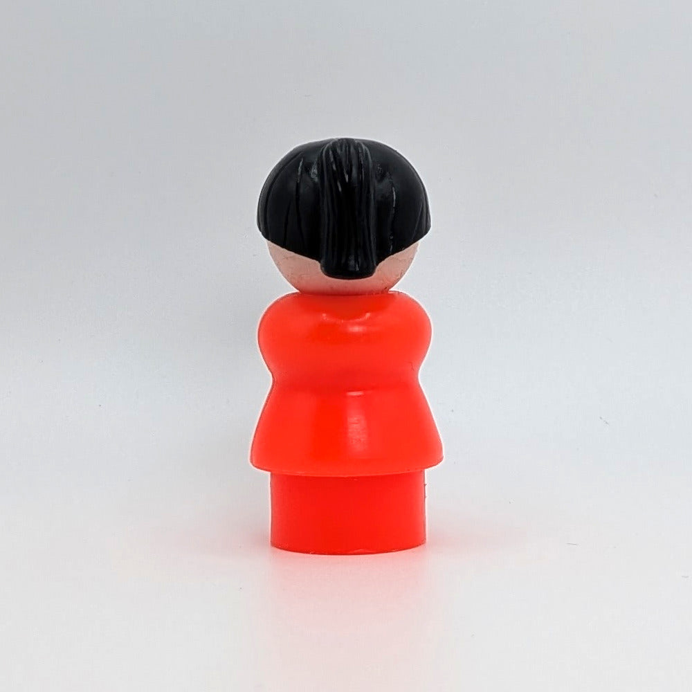 Woman - Bright Red Body | Black Ponytail - Fisher Price Little People