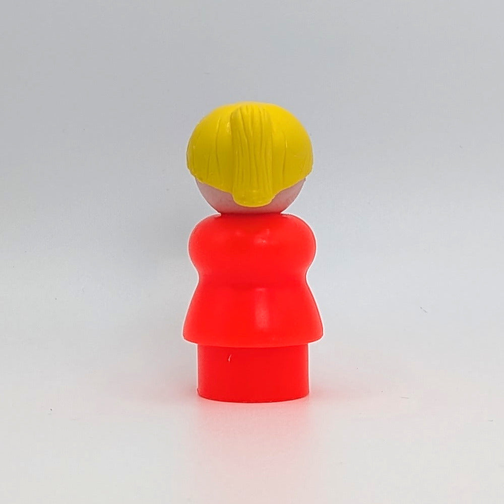 Woman with Glasses - Bright Red | Yellow Ponytail - Fisher Price Little People