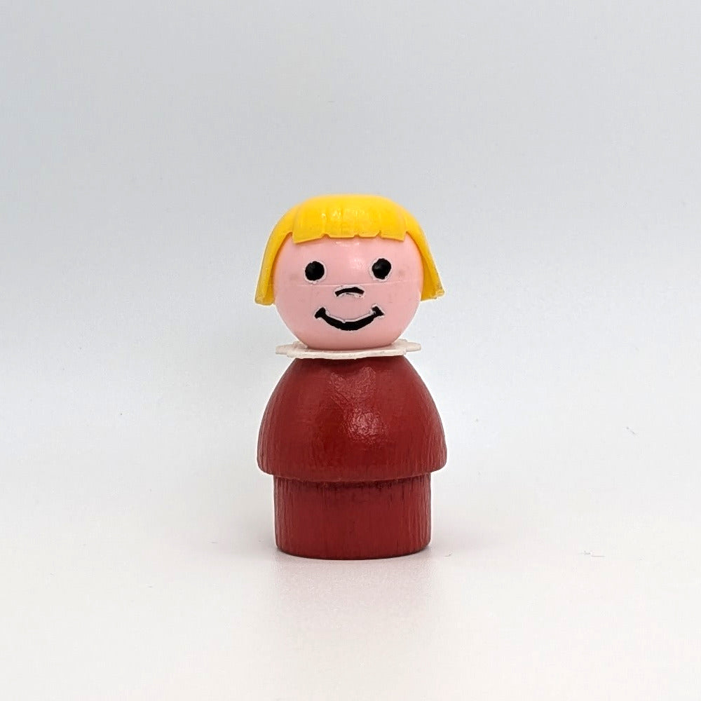 Girl - Red Wood Body | Plastic Head - Fisher Price Little People