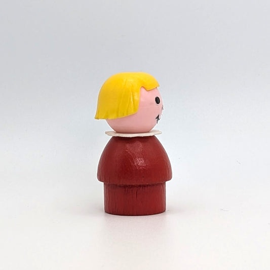 Girl - Red Wood Body | Plastic Head - Fisher Price Little People