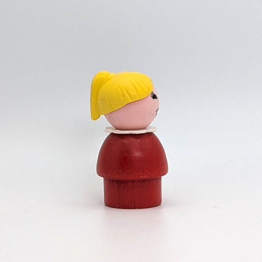 Girl - Red Wood Body | Plastic Head - Fisher Price Little People
