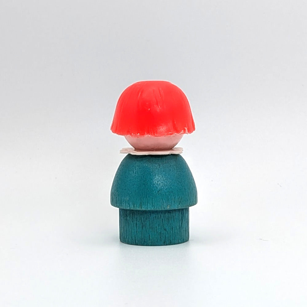 Girl - Turquoise Wood Body | Plastic Head - Fisher Price Little People