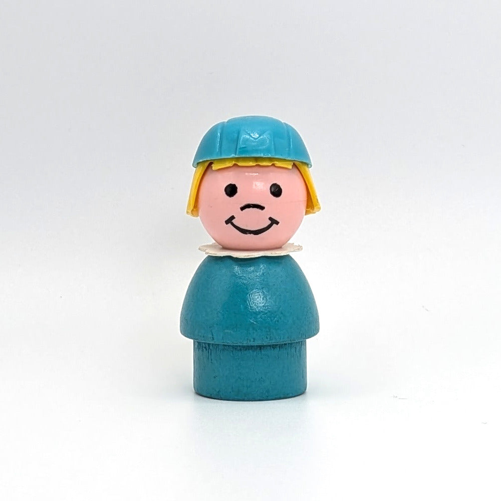 Girl - Turquoise Wood Body | Plastic Head - Fisher Price Little People