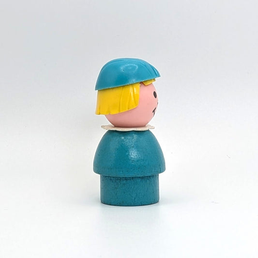 Girl - Turquoise Wood Body | Plastic Head - Fisher Price Little People