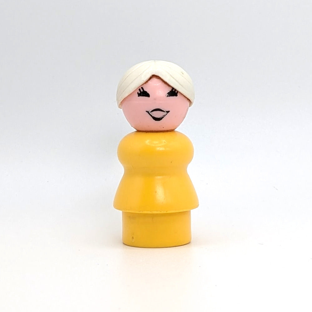 Woman - Yellow Body | White Bun - Fisher Price Little People