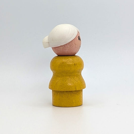 Woman - Yellow Wood Body | Wood Head - Fisher Price Little People