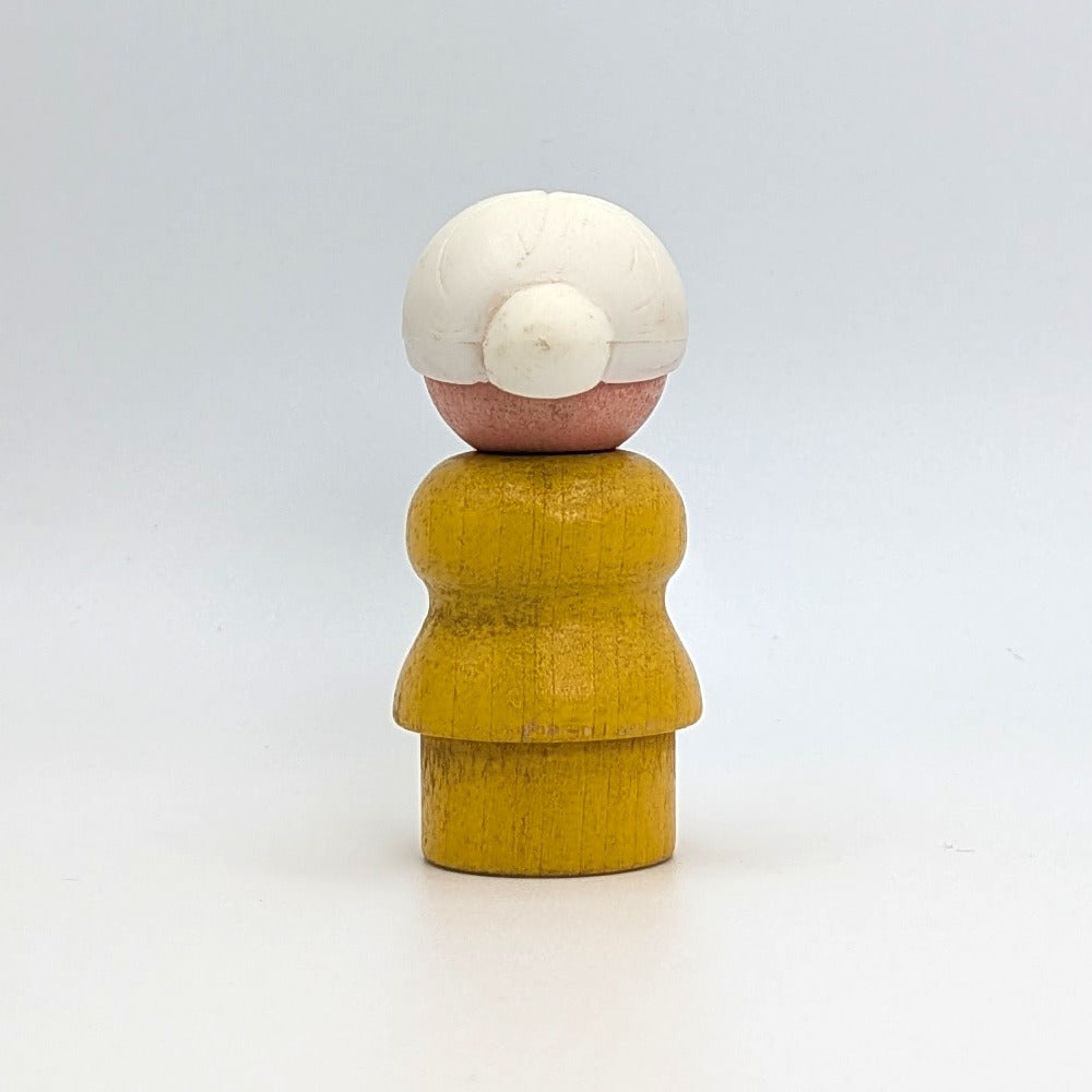 Woman - Yellow Wood Body | Wood Head - Fisher Price Little People