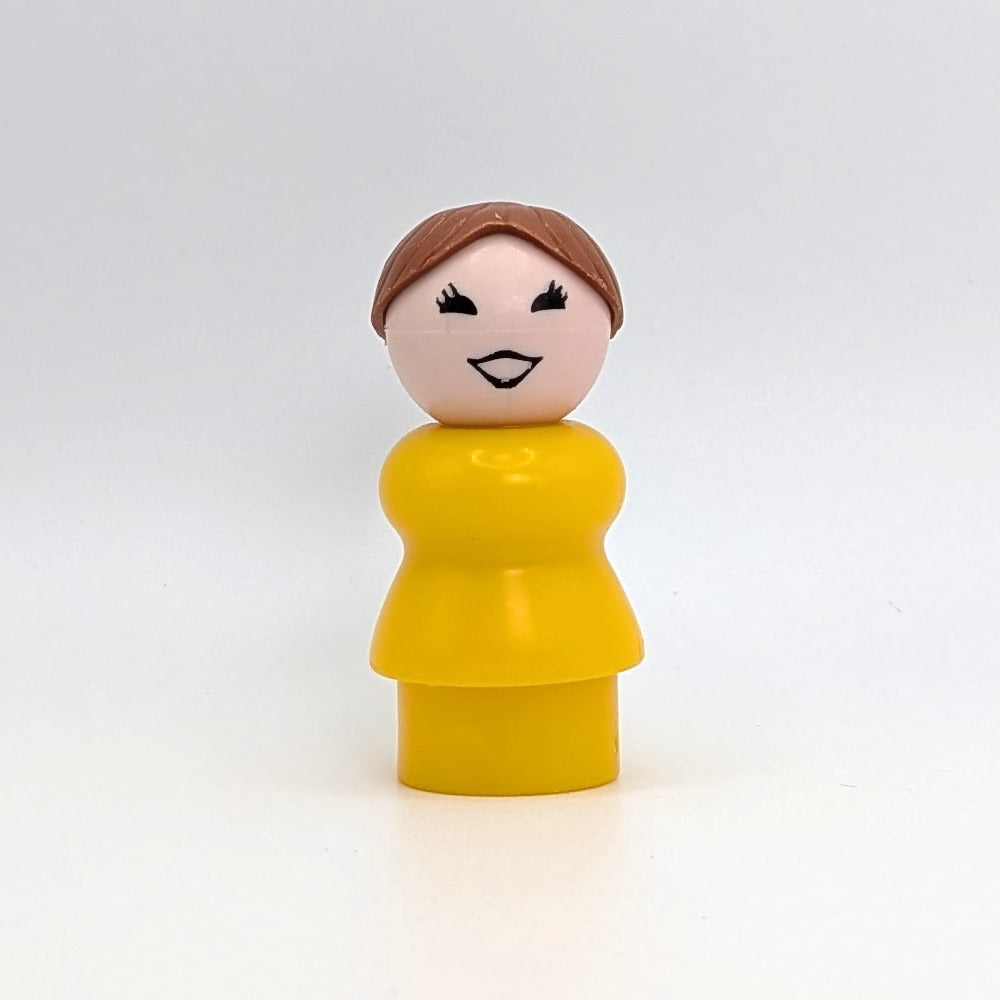 Woman - Yellow Body | Light Brown Ponytail - Fisher Price Little People