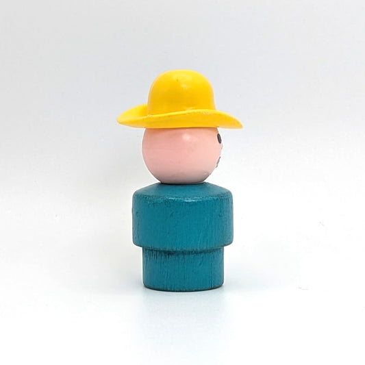 Boy - Turquoise Wood Body | Plastic Head - Fisher Price Little People