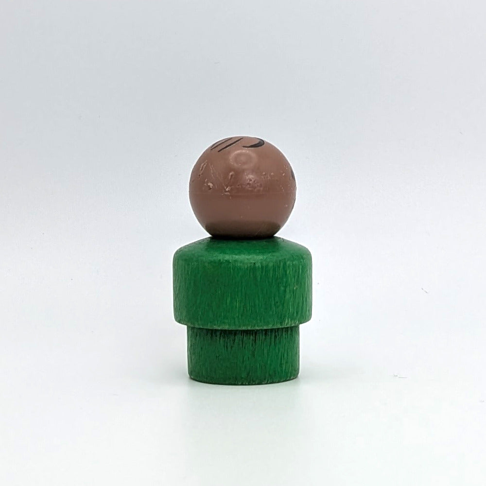 Boy - Green Wood Body | Plastic Head - Fisher Price Little People