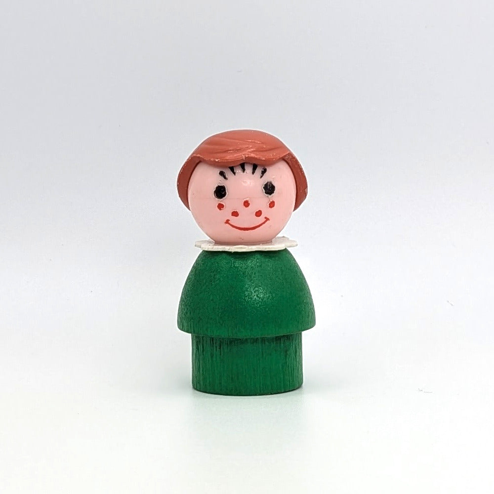 Girl - Green Wood Body | Plastic Head - Fisher Price Little People