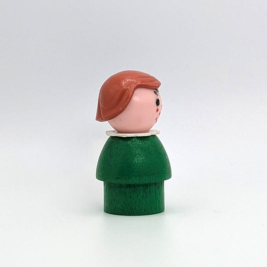 Girl - Green Wood Body | Plastic Head - Fisher Price Little People