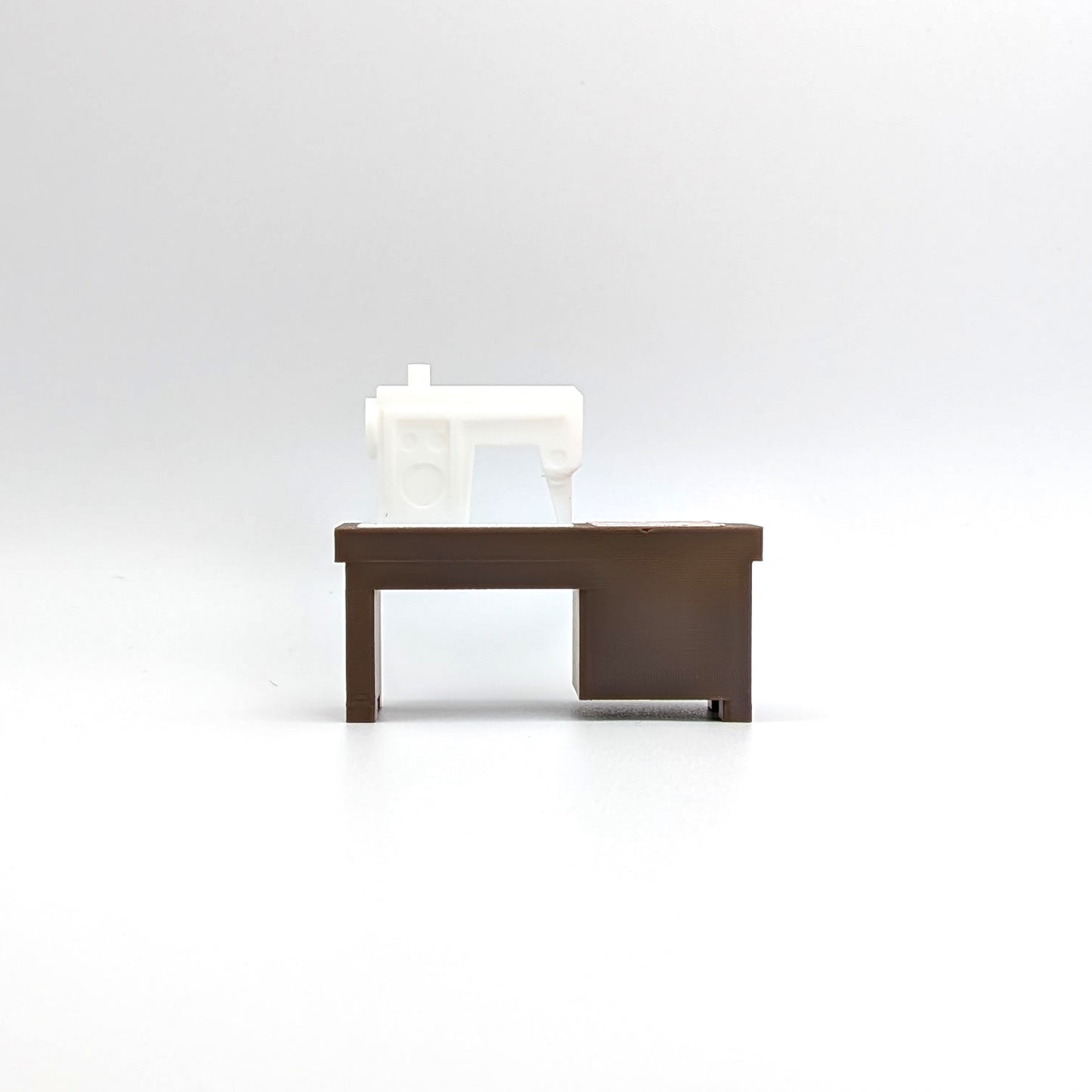 Sewing Machine 3D Printed Custom - Brown/White - Compatible with Little People