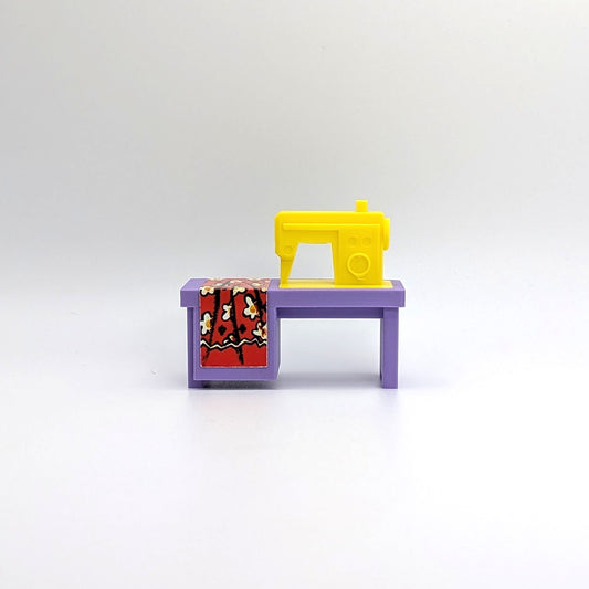 Sewing Machine 3D Printed Custom - Purple/Yellow - Compatible with Little People