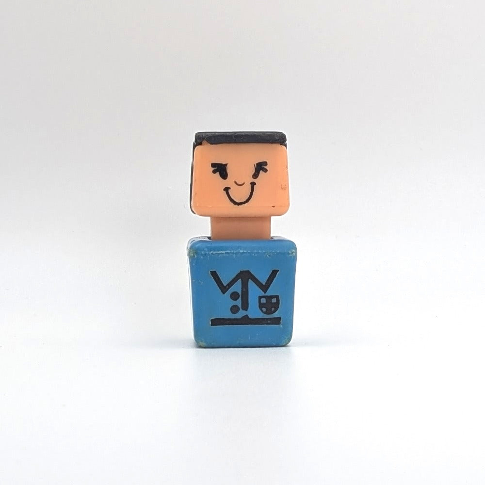 Blockhead Figure - Blue Body | Black Hair - Playskool Familiar Places