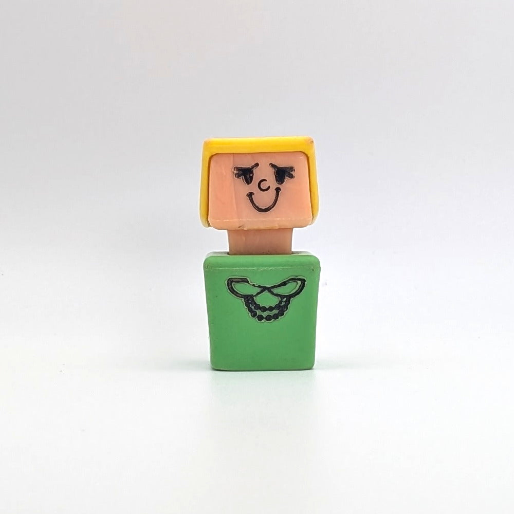 Blockhead Figure - Green Body | Yellow Hair - Playskool Familiar Places