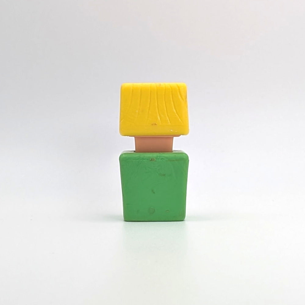 Blockhead Figure - Green Body | Yellow Hair - Playskool Familiar Places