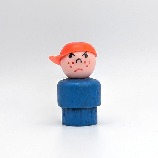 Boy - Blue Wood Body | Plastic Head - Fisher Price Little People