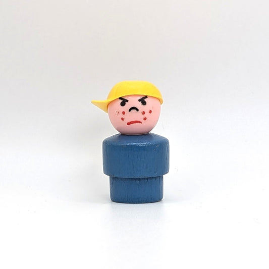 Boy - Blue Wood Body | Plastic Head - Fisher Price Little People