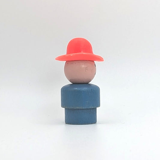 Farmer Boy - Blue Wood Body | Wood Head - Fisher Price Little People