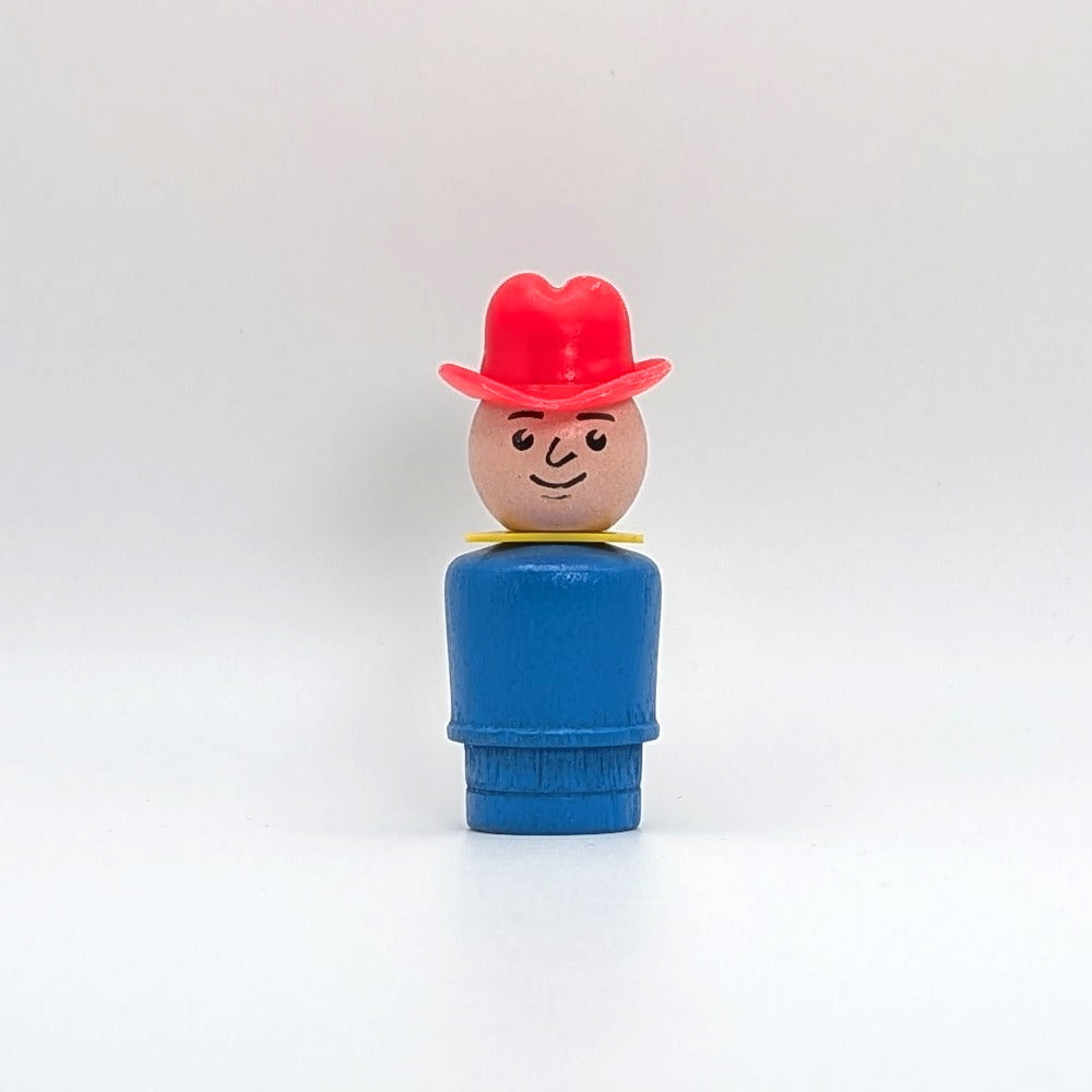 Farmer - Blue Wood Body | Wood Head - Fisher Price Little People