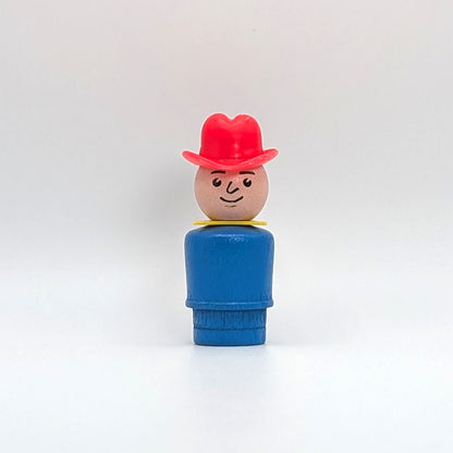 Farmer - Blue Wood Body | Wood Head - Fisher Price Little People