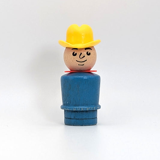 Farmer - Blue Wood Body | Wood Head - Fisher Price Little People