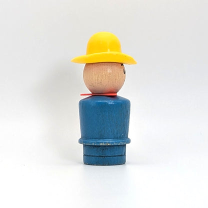 Farmer - Blue Wood Body | Wood Head - Fisher Price Little People