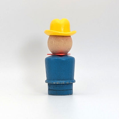 Farmer - Blue Wood Body | Wood Head - Fisher Price Little People