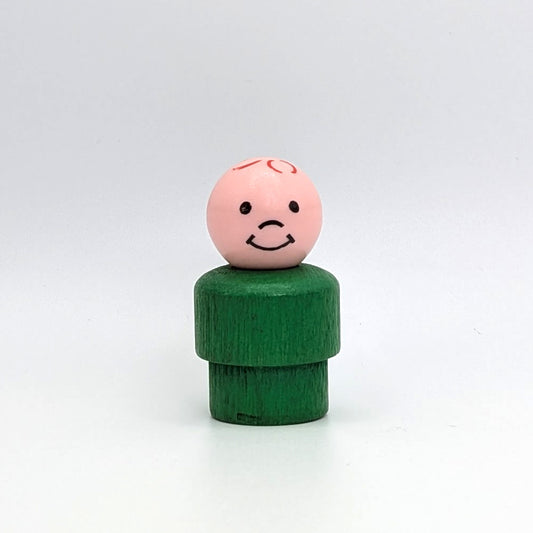 Boy - Green Wood Body | Plastic Head - Fisher Price Little People