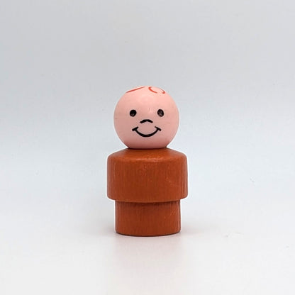 Boy - Orange Wood Body | Plastic Head - Fisher Price Little People